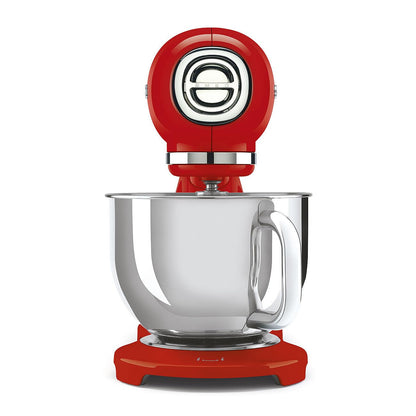 SMEG SMF05 Forte 5-Qt Stand Mixer with 750W Motor, Smooth Start & SteadyMix, Flex Edge Beater, 10 Speeds, Stainless Steel Bowl – Retro 50’s Style Planetary Mixer for Dough, Baking & Desserts-Red