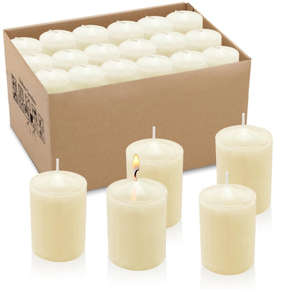 Ivory Votive Candles, 2.25 Inch Candle Votives, Unscented Small Cup Candles, Votive Candle Bulk for Wedding Church Party Spa Restaurants and Emergency (20 Pack, 2.25 Inch, Ivory)