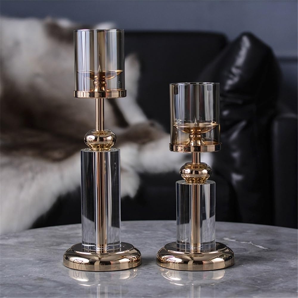 YUHUAWF Candle Holderss Light Luxury Crystal Glass Candlestick Living Room Porch Decoration Home Dining Table Candle Holder Decorative Candlestick