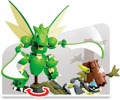Mega Construx Pokemon Slashing Scyther Construction Set with Character Figures Building Toys for Kids (188 Pieces)