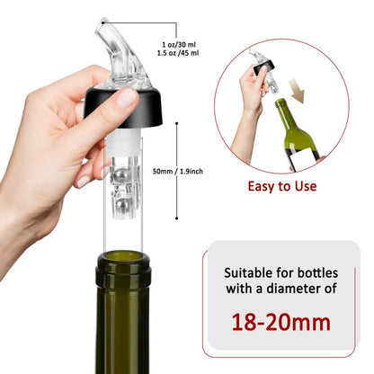 NFFIBDH Automatic Measured Bottle Pourer - Quick Shot Spirit Liquor Pour Spouts with Dust Caps for Wine Cocktail Beverages - Ideal Home Bar Tools 1 oz / 30ml (Clear, 4 Pack)