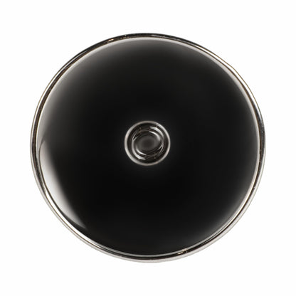 Glass Taper Candle Holder - Candle Holder for Sculptural Candlelight - Dining Room Table Decor or Mantel Display - Modern Disc and Sphere Design Accent, Home Decor – 11", Black