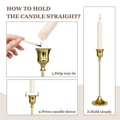 Candlestick Holders Rose Gold, 12 Packs Taper Candle Holder for Candlesticks, Candle Sticks Holder Decor for Home Decor