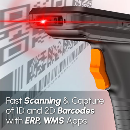 RAYOUNGTEK Android Barcode Scanner with Pistol Grip, Equipped with SE4710 Scanner Engine, Handheld Android 12 PDA 4+64GB, 6.0 Full Screen 4G Wi-Fi 1D 2D Data Terminal Mobile Computer Inventory Scanner