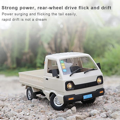 WPL Mini RC Car 1/16 Scale 2.4Ghz RC Drift Car Model Mini-Truck with Double Battery 130 Motor Rear Drive Hobby Grade Adult Age 16+