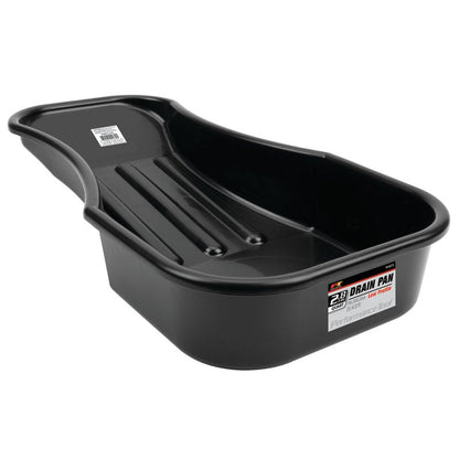 Performance Tool W4073 Heavy Duty 2.8 Quart Oil Drain Pan with Splash Guard and Tapered Spout for Lawn Equipment and Motorcycles