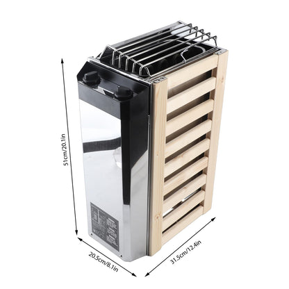 Sauna Heater, 3.6KW 110V Internal Control Temperature Adjustable Stainless Steel Electric Sauna Stove, High Heating Efficiency Electric Sauna Heater for Home Hotel Use