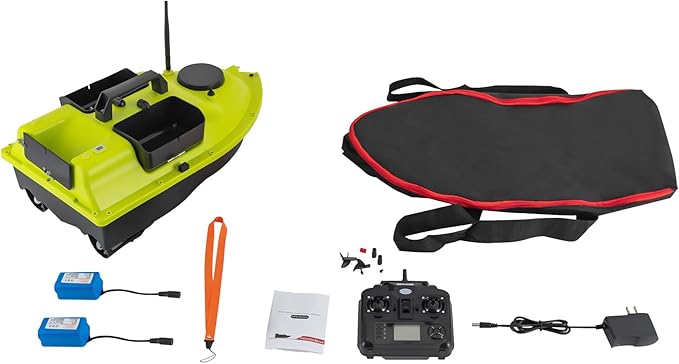 LYNICESHOP Fishing Bait Boat w/Dual 390 Motors generating 52W of Power 500m/1640ft RC Fishing Boat Bait Boats for Surf