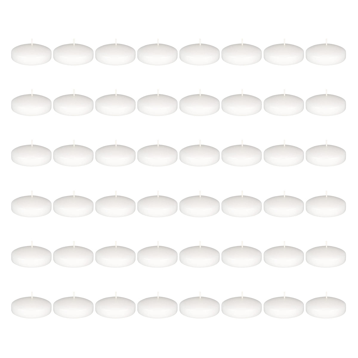 Mega Candles 48 pcs Unscented White Floating Candles, Hand Poured Wax Candle 3 Inch Diameter, Home Décor, Wedding Receptions, Occasions, Festivities, Events, Meditations, Tranquility, Spa