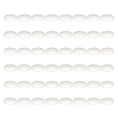 Mega Candles 48 pcs Unscented White Floating Candles, Hand Poured Wax Candle 3 Inch Diameter, Home Décor, Wedding Receptions, Occasions, Festivities, Events, Meditations, Tranquility, Spa