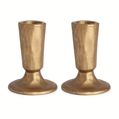 Mofunci Retro Iron Candlestick Holders Set of 2, Gold Candle Holders Heavy Weight, Taper Candle Holders Perfect for Dining Table, Wedding, Party, Mantel
