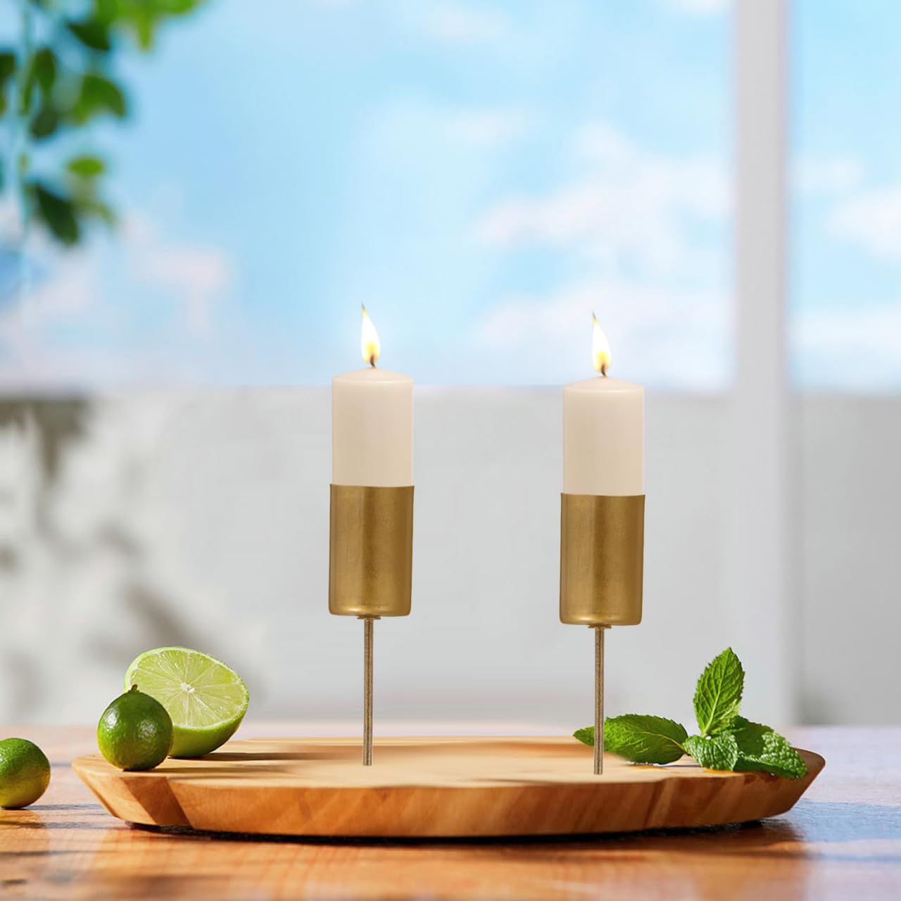 Alipis Taper Candle Holders: 6PCS Iron Candlestick Holders with Spike - Pillar Candles Stand Base for Wedding Floral Table Centerpiece Garden Party Decorations