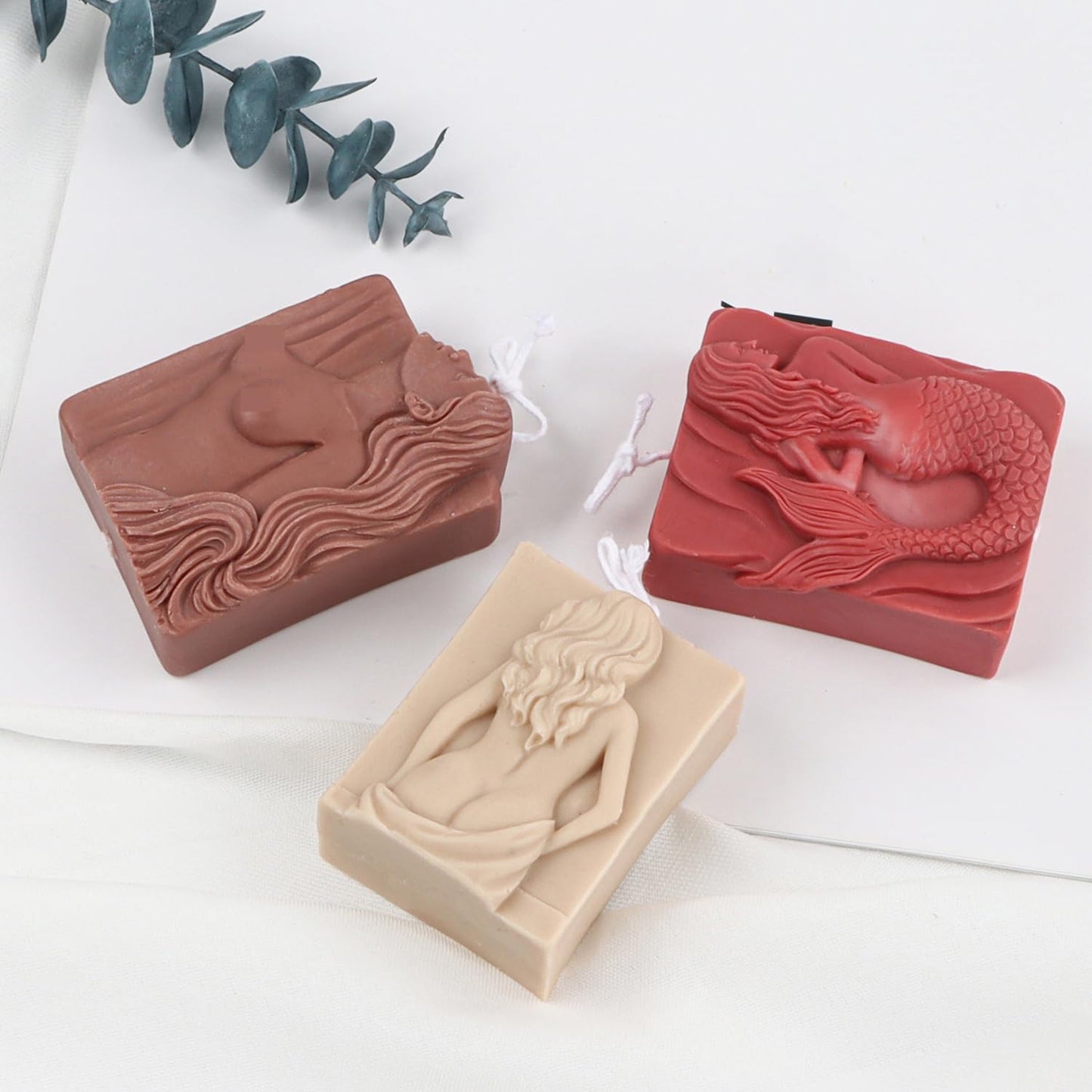 Set of 3 Silicone Soap Molds Sexy Lady Back Candle Mould Chocolate Resin Mold Soap Making Mold
