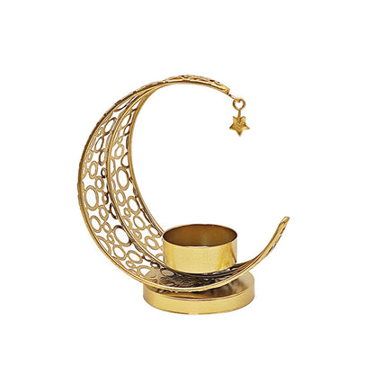 Moon Candle Holders, Metal Tealight Candle Holder for Moon Centerpiece, Decorative Middle East Eid Candlesticks Holder for Party Home Decor