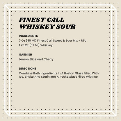 Finest Call Premium Sweet & Sour Drink Mix, 1 Liter Bottle (33.8 Fl Oz), Pack of 3