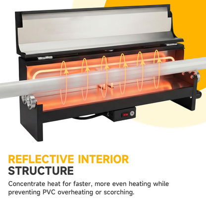 Racewill 1/2" to 2" PVC Conduit Bending Heater, Electric Heater Bender Tool for 24" Sections of PVC Pipe, 1700W, 120V, with Temperature Detector, Reflective Interior & Carrying Handle