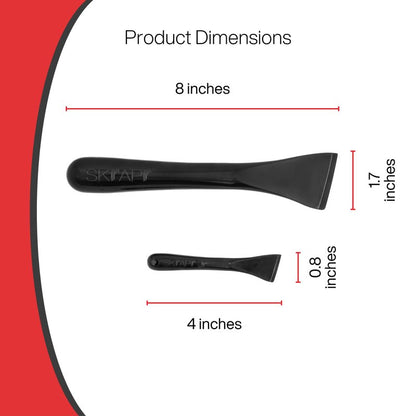 THE SKrAPr Plastic Scraper Tool, 2 Pack, Non-Scratch, 1.7 Inch Wide Blade, Long Ergonomic Handle, Heat Resistant (460F), Dishwasher Safe - Clean Ovens, Countertops, Hard Floors, Walls, and Windows