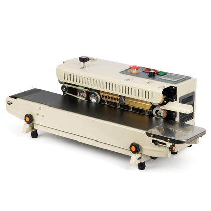 U.S. Solid Continuous Bag Band Sealer Sealing Machine, Automatic Horizontal Band Sealer with Digital Temperature Control for 0.02-0.08mm PVC Bags Films Stamp Coding