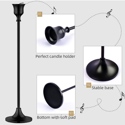 Vintage Black Candelabra Candle Holders for Fireplace & Dining