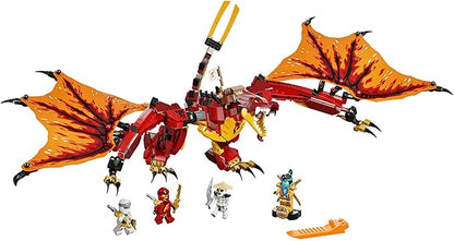 LEGO NINJAGO Legacy Fire Dragon Attack 71753 Ninja Playset Building Kit Featuring a Flying Dragon Toy New 2021 (563 Pieces)