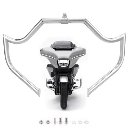 Highway Crash Bar Engine Guard for Harley Davidson Touring Road Glide Road King Street Glide Electra Glide CVO and Trike Models (Chrome)
