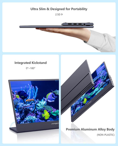 INNOCN 15.6" 4K Portable Monitor Touchscreen 3840 x 2160 USB C HDMI External Gaming Monitor Second Computer Screen Travel Portable Monitor for Laptop w/Kickstand