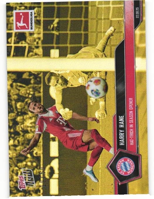 HARRY KANE 2025-26 Topps Now Bundesliga #4 GOLD FOIL PARALLEL Soccer Card Numbered to only 50 Made! FC Bayern Munchen England