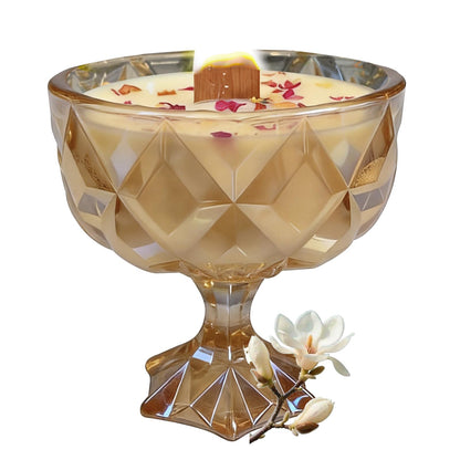 Joo Sko Diamond Bowl Shape Soy Wax Magnolia Scented Candle, Aromatherapy Jar Candles for Home Scented or As a Christmas Holiday Candle Gift for Your Lover(8.2OZ/60Hours Burning)