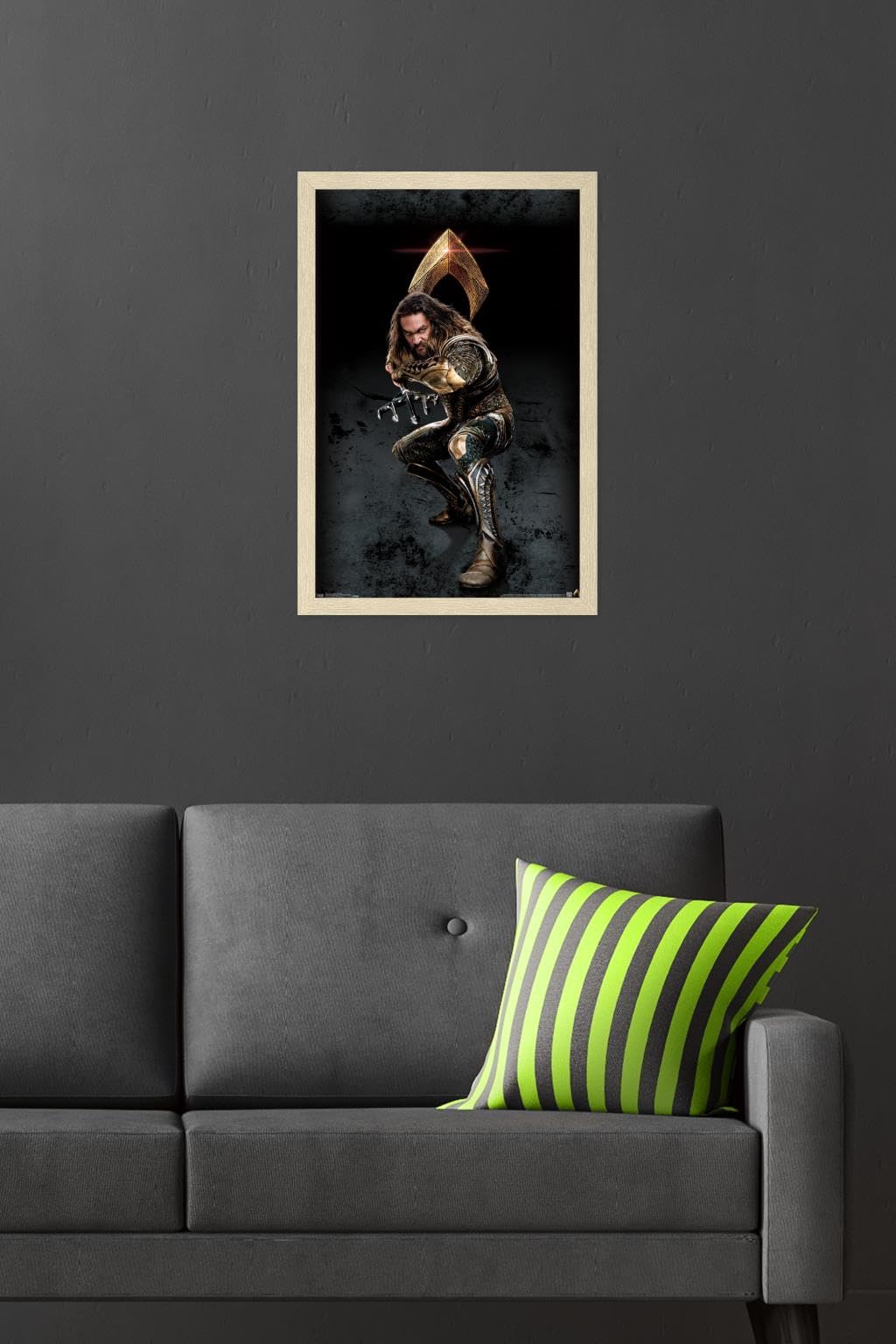 Trends International DC Comics Movie Justice League - Aquaman Wall Poster, 22.4L x 14.7W, Blonde Framed Version
