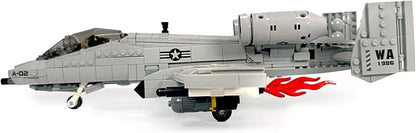 General Jim's A-10 Thunderbolt II Warthog Fighter Jet Building Blocks Set 931 Pieces Cold War Attack Aircraft Model Plane with Opening Cockpit Retractable Landing Gear Artillery Station | GJ-AA10