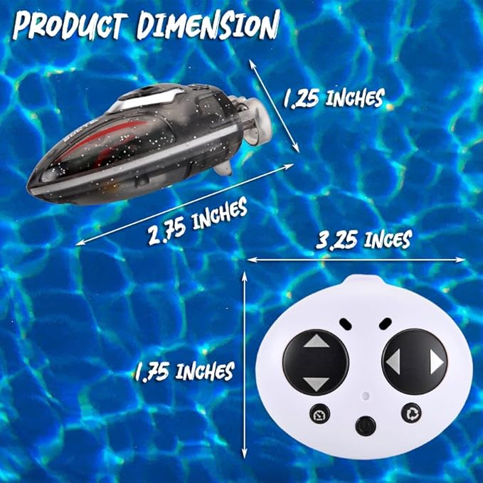 PowerTRC Mini Remote Control Boat RC Boat 360 Rotating 2.4 G Build in Rechargeable Battery Lake Swimming Pools Bathtubs Stunt Remote Control Boats