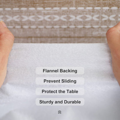 Vonabem 100% Waterproof Rectangle PVC Tablecloths, Vinyl Tablecloth with Flannel Backing, Wipeable Plastic Table Cover for Dinning, Picnic, Indoor and Outdoor(Brown, 52"x70")