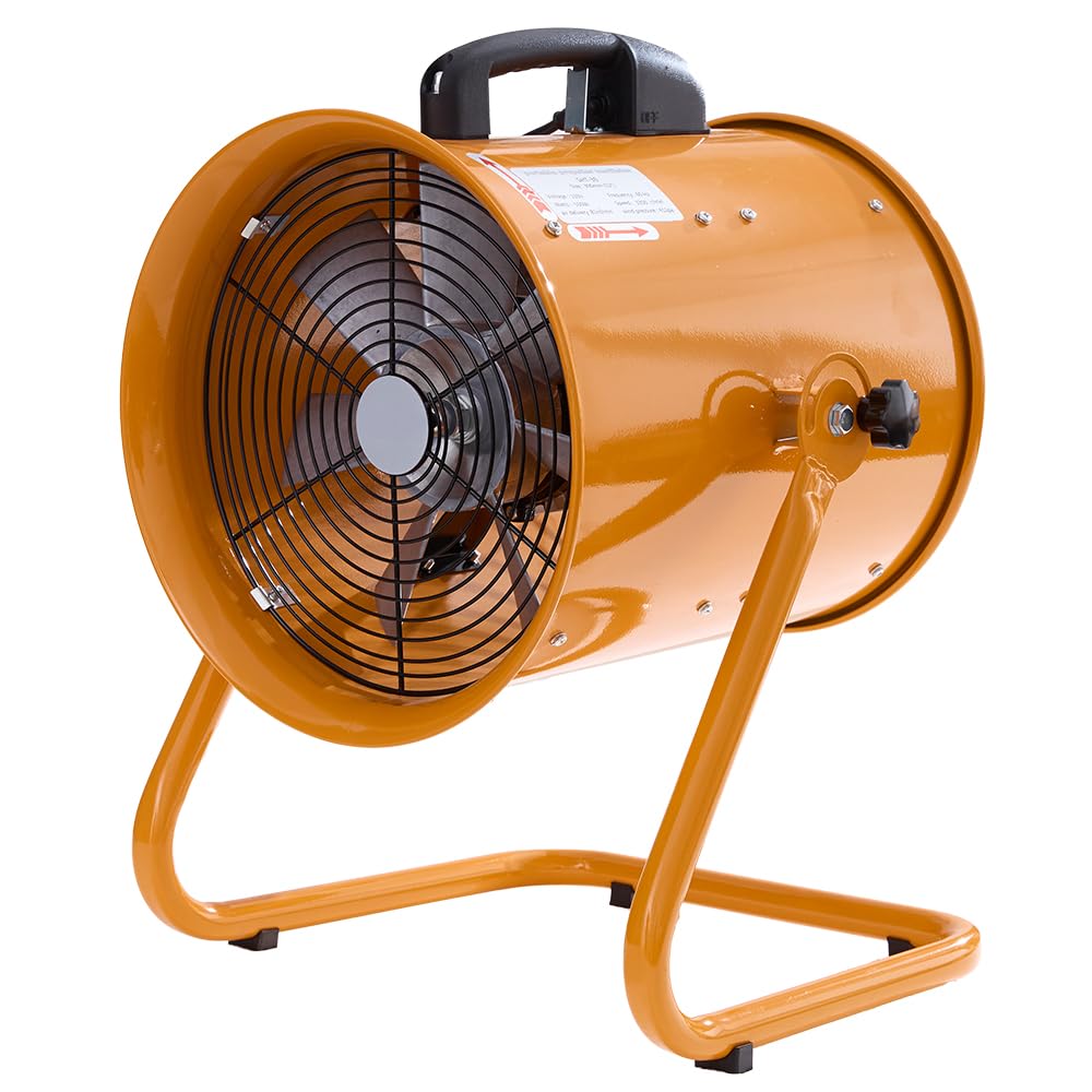 Aglaipty 12 Inch Industrial Portable Air Blower Ventilator, 3300 RPM Heavy Duty Tube Exhaust Fan, 550W High Velocity Air Mover for Extraction and Ventilation (12 Inch Fan)