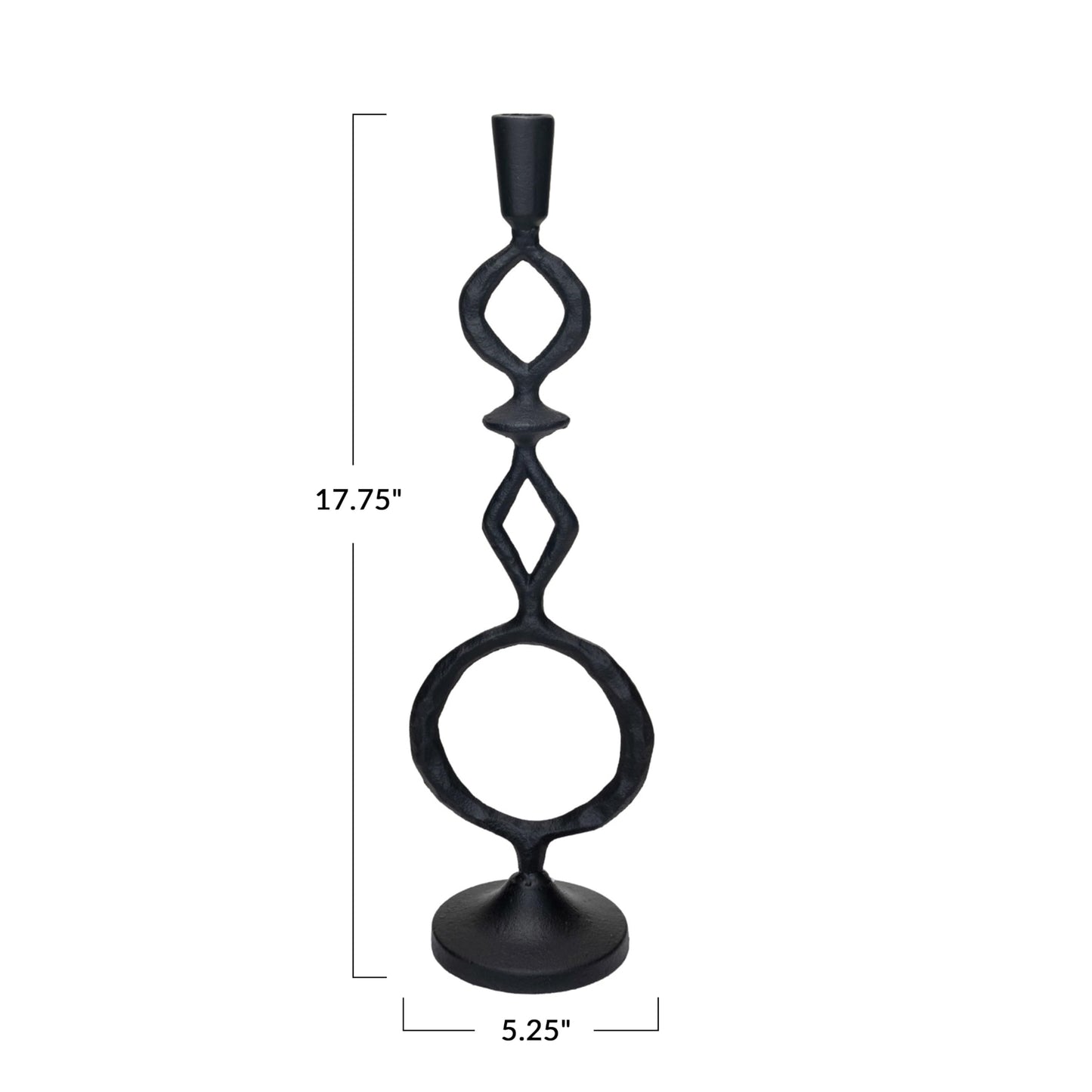 Bloomingville Decorative Cast Metal Taper Candle Holder, Black
