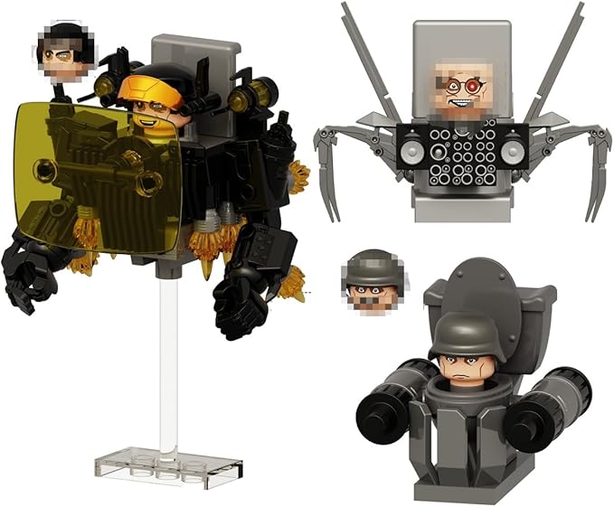 Bentex Toilet Building Set G-Man Toilet Man Model Toys Ideas Collectible Building Bricks Birthday Gift for Adults Fans(3 PCS)