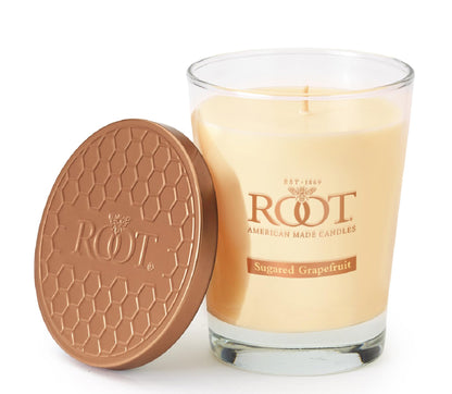 Root Candles Scented Candles Honeycomb Beeswax Blend Premium Handcrafted Candle, Large Veriglass, Sugared Grapefruit