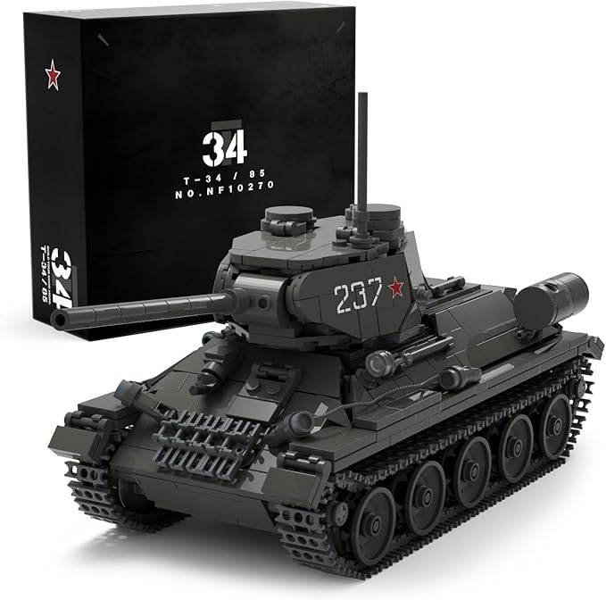 Nifeliz T34/85 Tank WW2 Military Tank Building Set for Adults Collectible Army Model to Build and Display Gift Ideal for Military Fans (818 PCS NF10270)