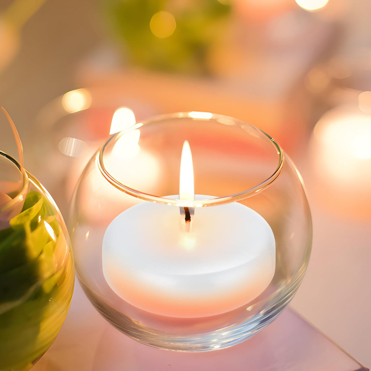 White Floating Candles for Centerpieces 3 inch 36 Pack Round Burning Tea Light Candles Unscented Smokeless Paraffin Wax Dripless, for Valentine's Day, Wedding, Party, Home Decor, Pool (36 Pack)