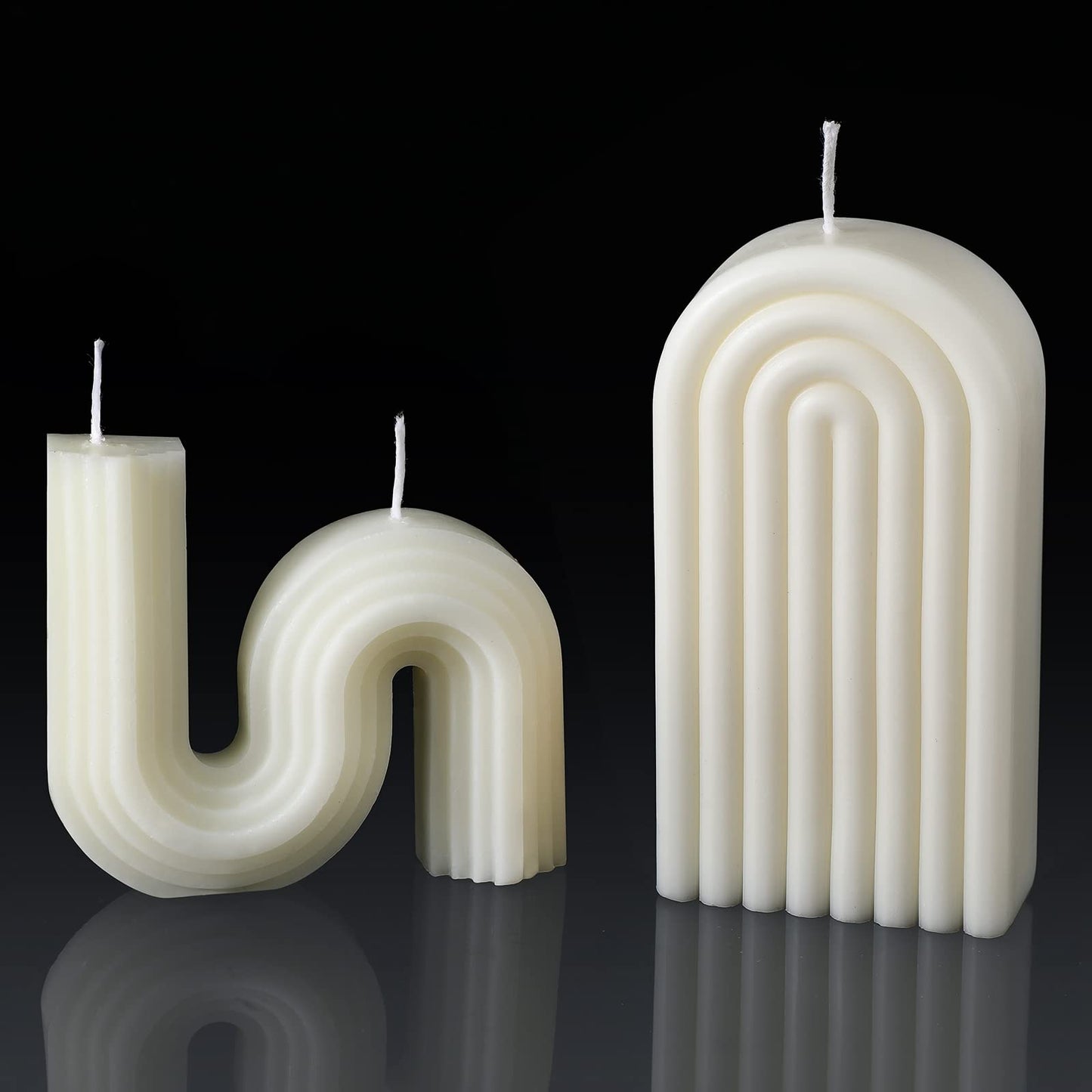 Roowest 2 Pieces Aesthetic Candles Twist Shaped Candle Trendy Taper Candles Minimalist Geometric Soy Wax Scented Art Decoration for Birthday Wedding Decor