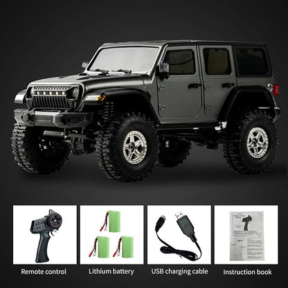 GoolRC RC Crawler 4WD RC Truck D870 RC Rock Crawler 1:18 Scale Remote Control Truck 2.4GHz All Terrains Off Road Climbing Car with LED Lights and 3 Batteries for Adults (Grey)