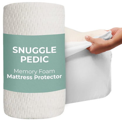 Memory Foam Mattress Protector – Organic Cotton with Eco-Friendly Greenshield Water Resistance – Kool-Flow Breathable Stretch Fabric – All USA Made – Best for Plush Beds – Queen