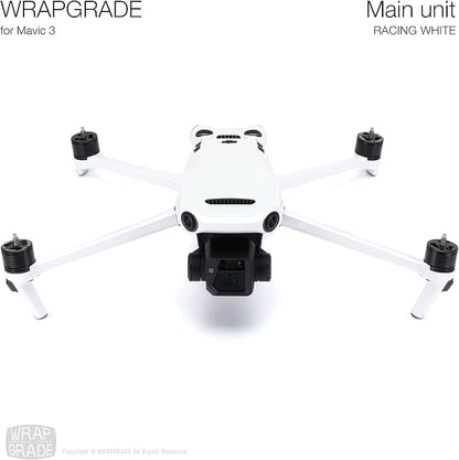 WRAPGRADE Full Skin Stickers for DJI Mavic 3 / Mavic 3 Classic (RACING WHITE)