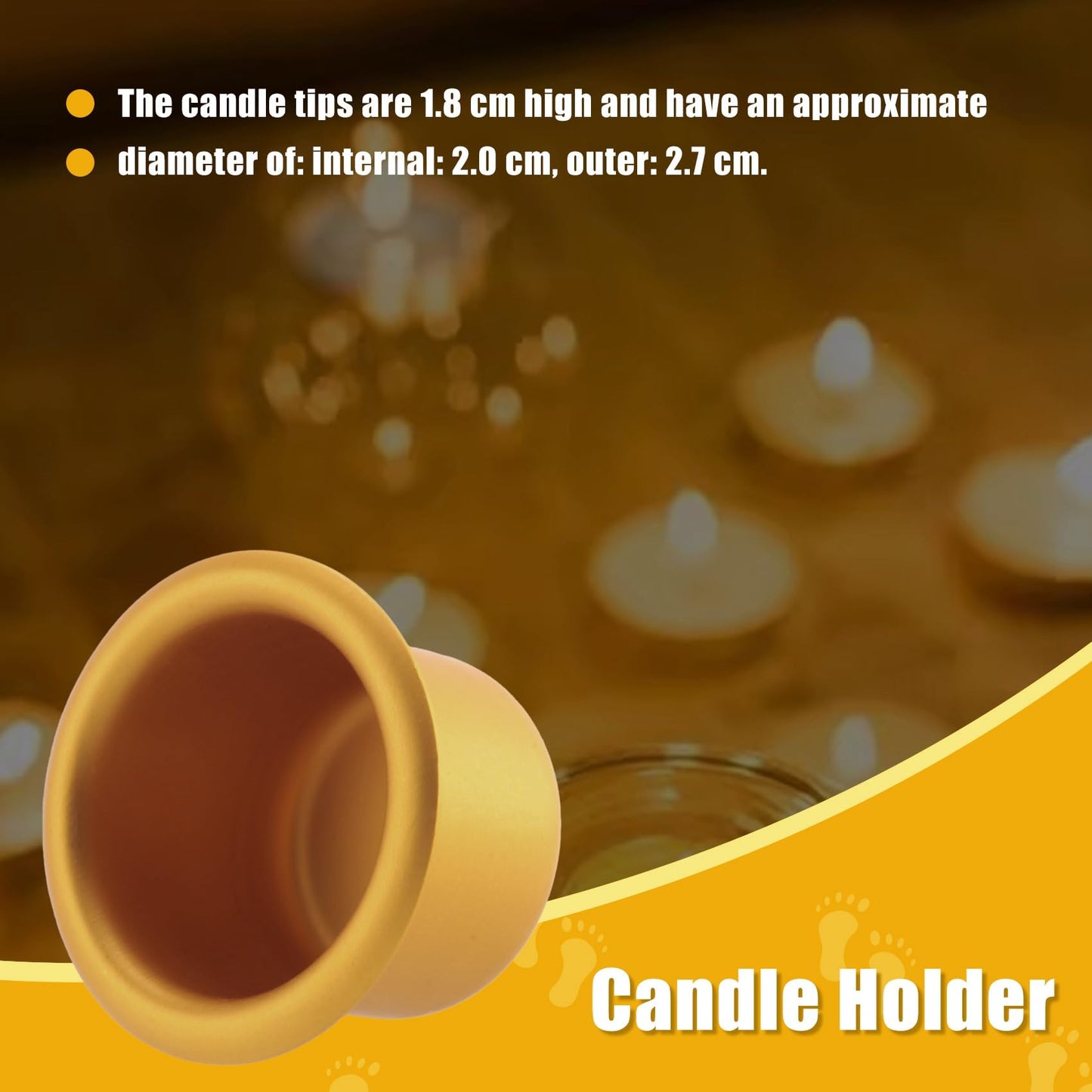 ALOEU 20 Pcs Metal Candle Inserts for Taper Candles, Decorative Candle Holders, DIY Candle Holder Set for Tree, Table, Craft or Decoration