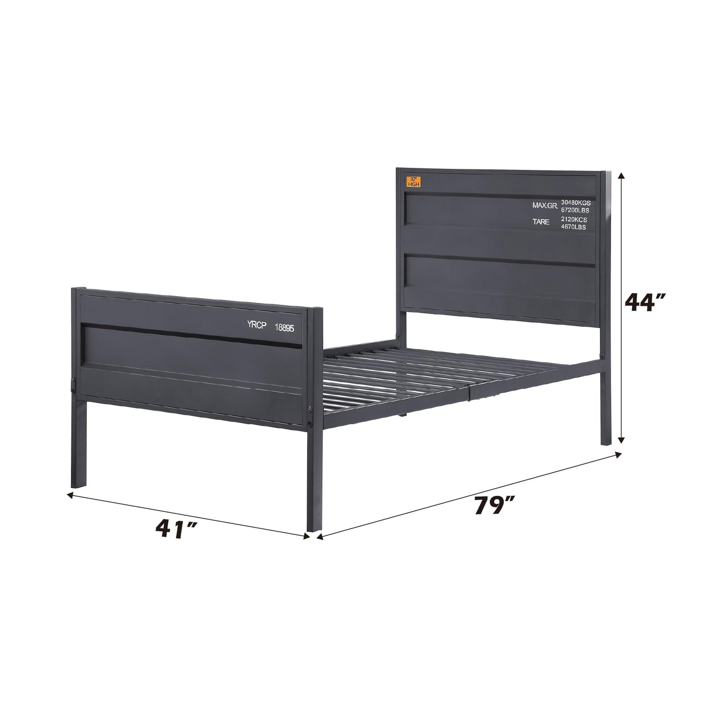 Acme Cargo Twin Panel Kids Bed in Gunmetal