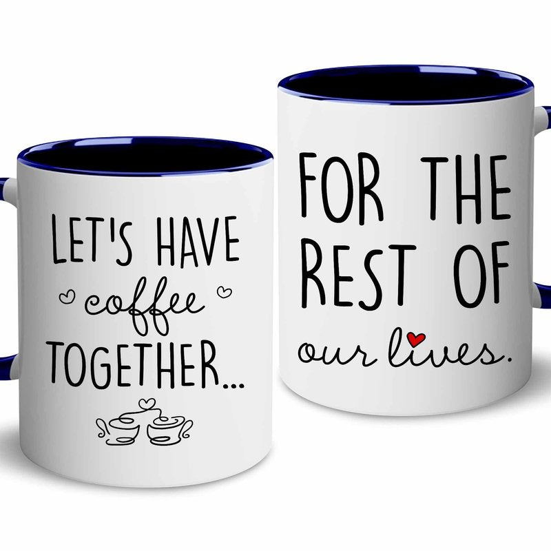 BSQUIELE Valentine Gift For Couple - Couple Mug Set - Valentine Gift Set For Wife, Husband, Mom, Dad - Bridal Shower, Engaged, Valentine, Wedding, Birthday Gifts For Bride, Groom, Mr, Mrs, Him, Her