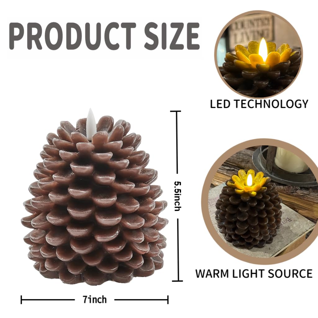 Xin ming Flameless Votive Candle, Realistic Flickering Warm Glow LED Candle with 6-Hour Cycle Timer, Battery Operated for Romantic Ambiance & Holiday Decor（4 x 5.5 Inch）