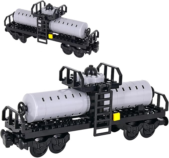 6IN1 City Freight Train Car Building Set DIY Toys for Teens and Adults Compatible with Lego 630 Building Accessory (Tanker Cart)