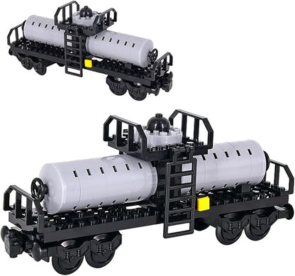 6IN1 City Freight Train Car Building Set DIY Toys for Teens and Adults Compatible with Lego 630 Building Accessory (Tanker Cart)