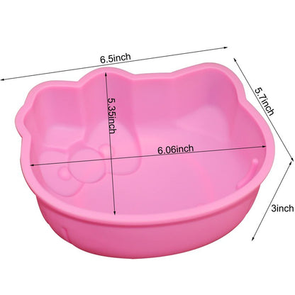 6 Inch Cute Cat Silicone Fondant Cake Mold - Non-stick Chocolate Candy Mold for Cake Making