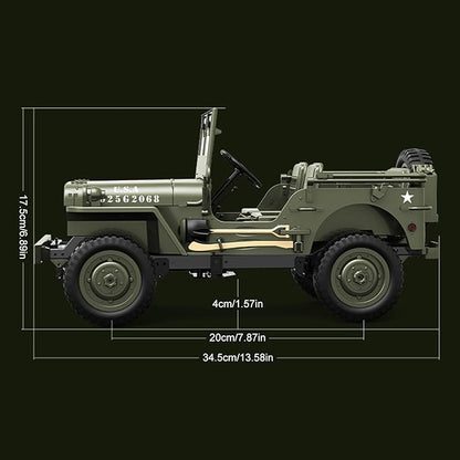 Remote Control Car 2.4Ghz 4WD Off Road RC Jeep Rock Crawler Vehicle with Linked Lights 1:10 Scales All Terrain Remote Control Trucks RTR Hobby RC Car for Teen Adults